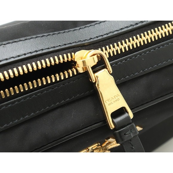 Prada Bag Leather Nero Shoulder Black Nylon - Picture 6 of 8